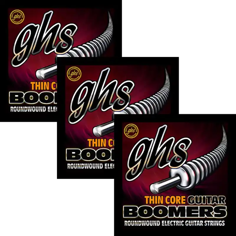 3 Sets GHS TC-GBXL Thin Core Boomers Electric Guitar Strings, Extra Light, 9-42 Last Chance