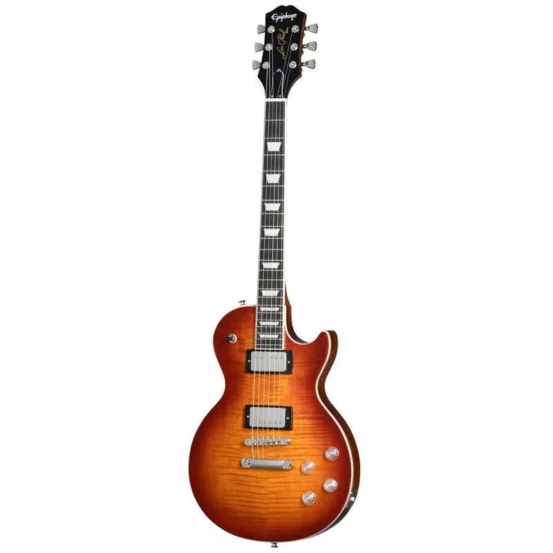 Hot Picks Epiphone Les Paul Modern Figured Guitar, Ebony Fretboard, Flame Maple Top, Grover Rotomatic Locking Tuners, Mojave Burst