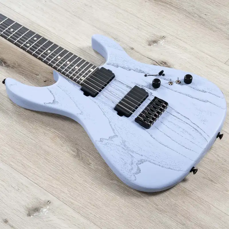 Special Offer Anderson Guitarworks Angel Player 7 7-String Guitar, Blackheart Fretboard, Satin Organic Grain Lavender with Black
