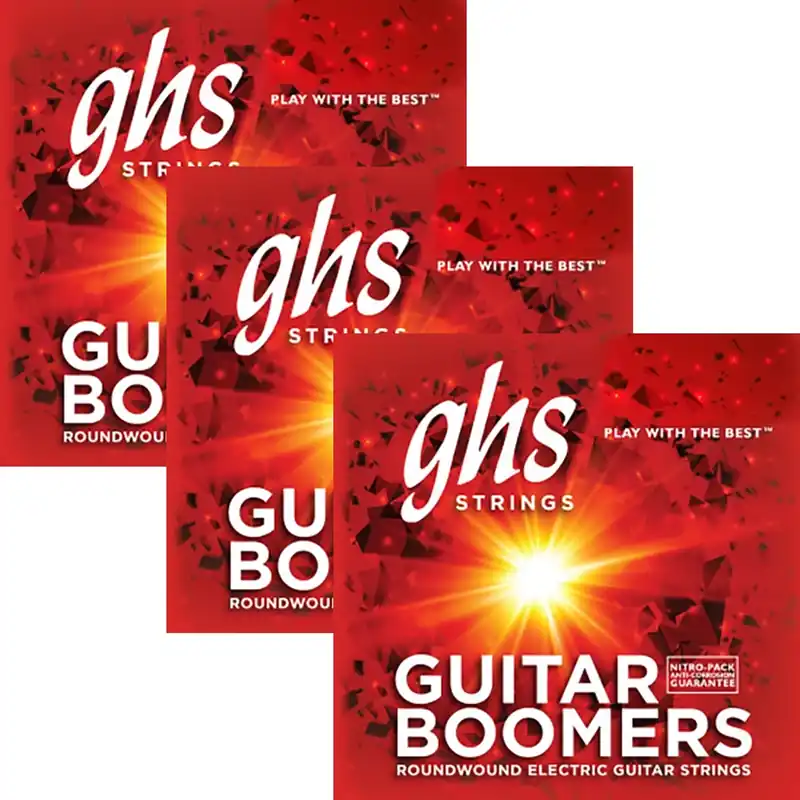 Fan Favorite 3 Sets GHS GBZW Boomers Nickel Plated Steel Heavy Electric Guitar Strings 10-60