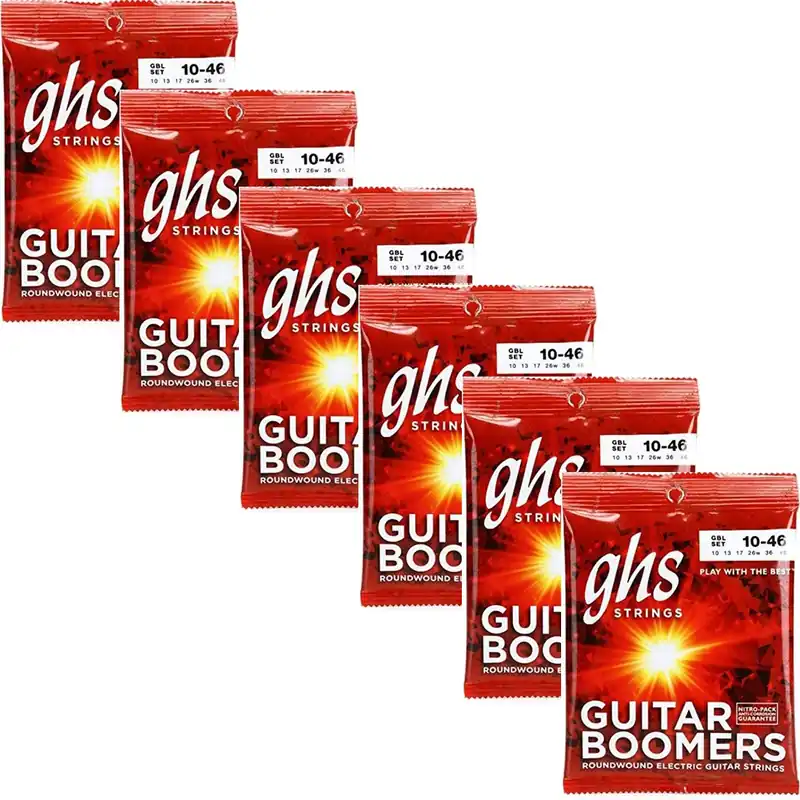 6 Sets GHS GBL Boomers Nickel-Plated Steel Light Electric Guitar Strings 10-46 Trending