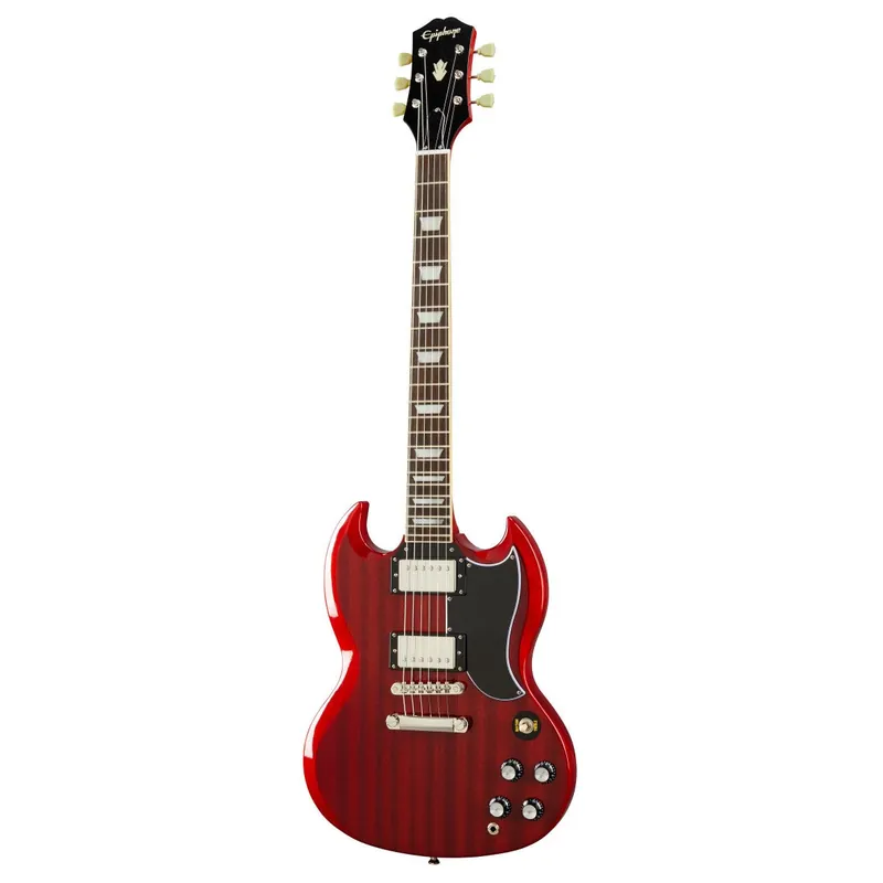 Super Sale Epiphone Inspired by Gibson SG Standard 60s Guitar, CTS Electronics, Vintage Cherry