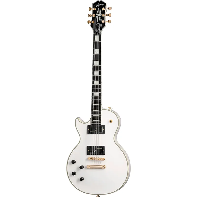Epiphone Matt Heafy Les Paul Custom Origins Left-Handed Guitar, Fishman Fluence Modern Pickups, Bone White Money Back Guarantee