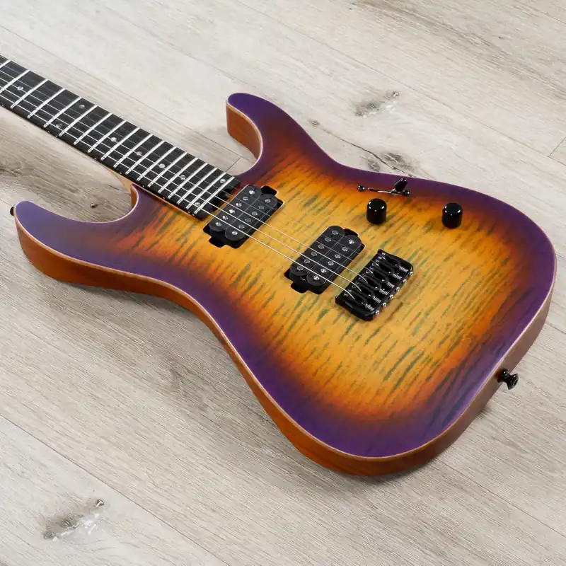 Trusted Brand ESP USA M-II HT Guitar, Ebony Fretboard, Seymour Duncan '59 & Custom Pickups, Lynch Burst