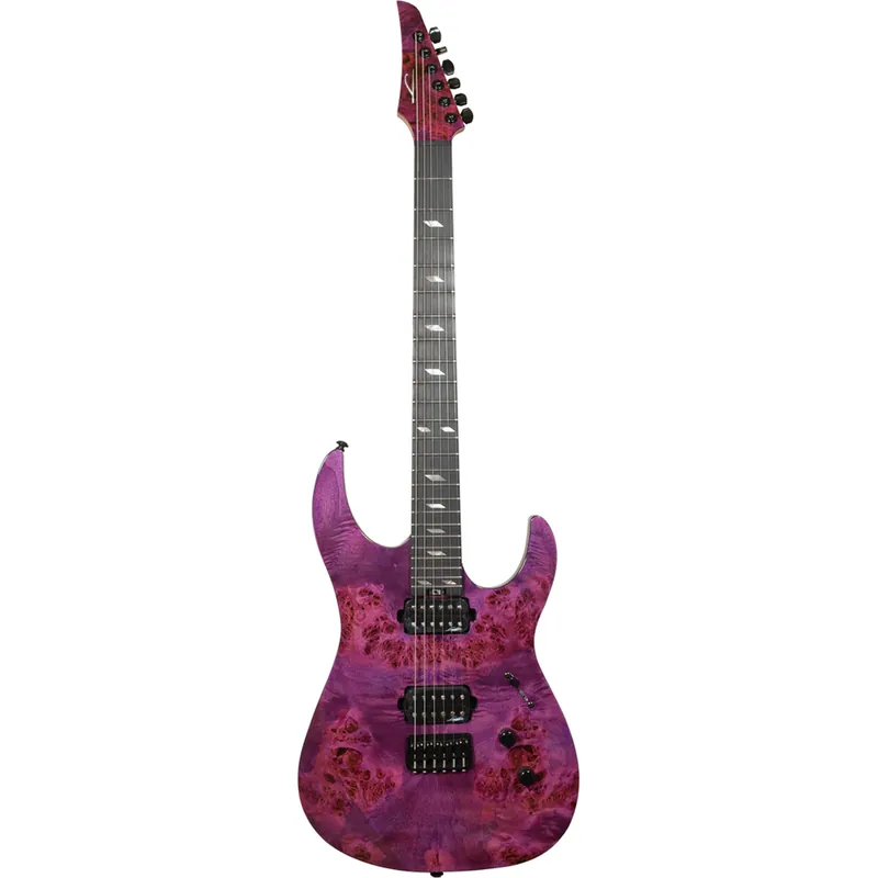 Legator N6SS Ninja 6 Super Shred Guitar, Ebony Fretboard, High Gloss Magenta Burl Wholesale