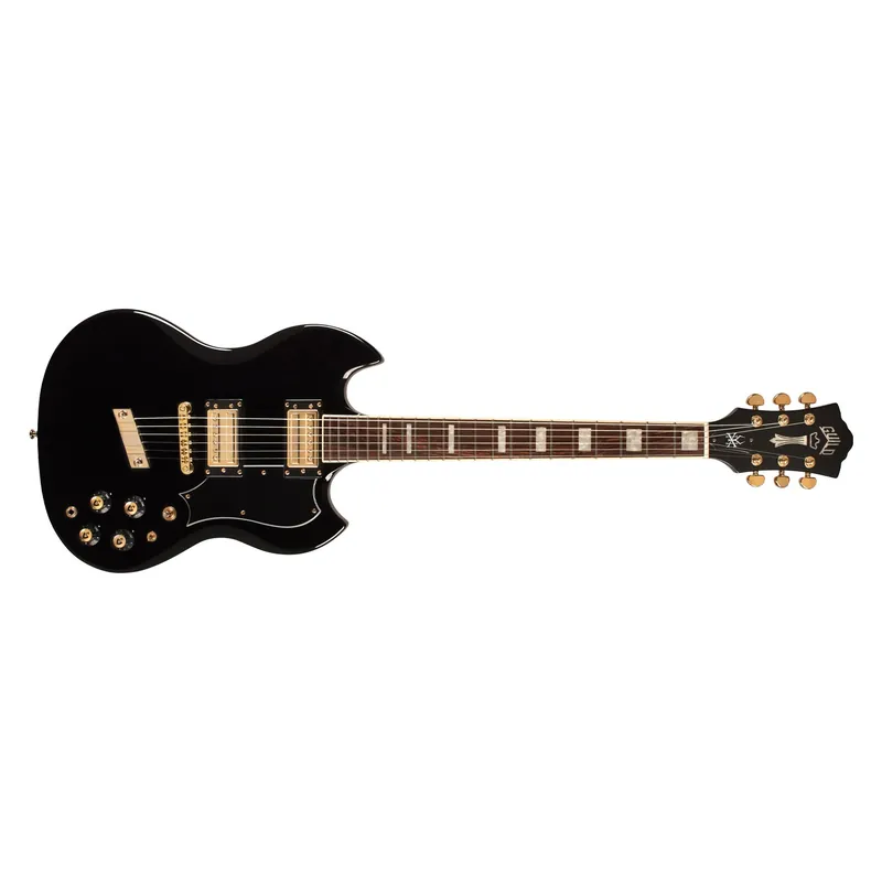 Guild Kim Thayil Signature Polara Guitar, Bound Rosewood Fretboard, Black Best Price