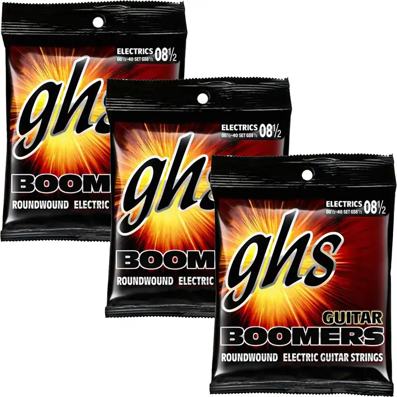 3 Sets GHS Electric Boomers GB8 1/2 Ultra Light + Plus Guitar Strings 8.5-40 Fan Favorite