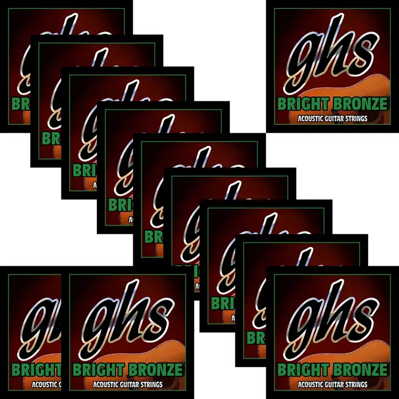 Mega Sale 12 Sets GHS BB80 Bright Bronze 12-String Acoustic Guitar Strings, Light, 11-48
