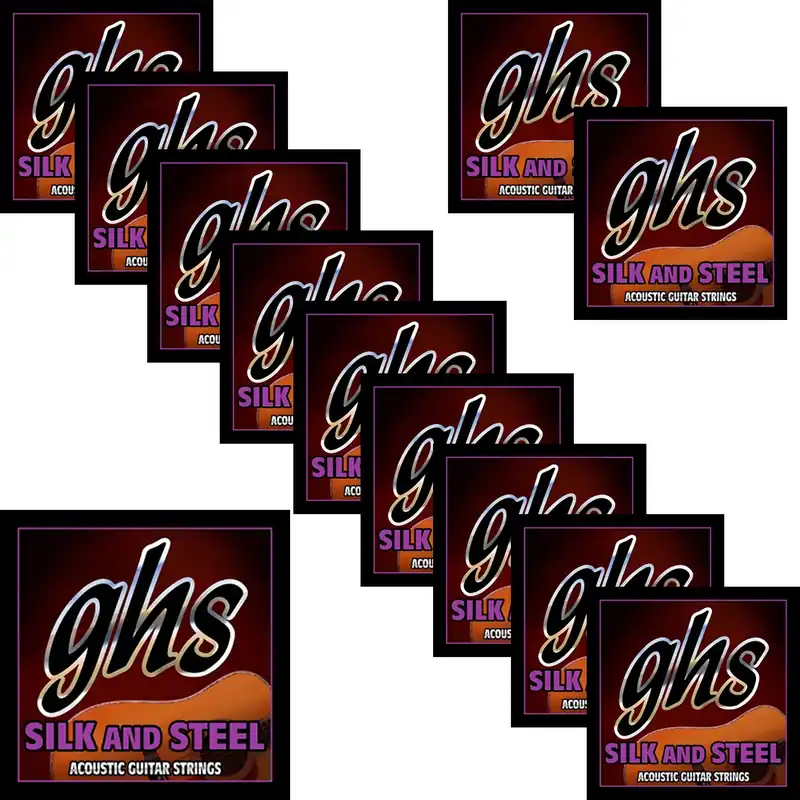12 Sets GHS Strings 345 Silk and Steel Light Acoustic Guitar Strings 10-42 Mega Sale