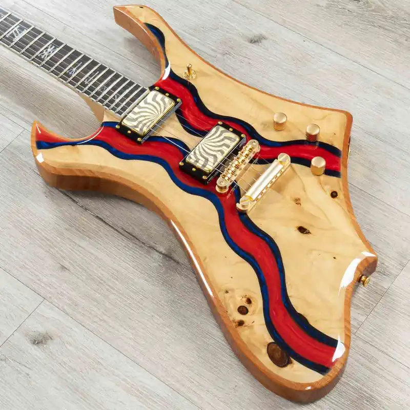 Same Day Shipping Wylde Audio Goregehn Special Edition Guitar, Ebony Fretboard, EMG 81 & 85 Pickups, Blood River Burl