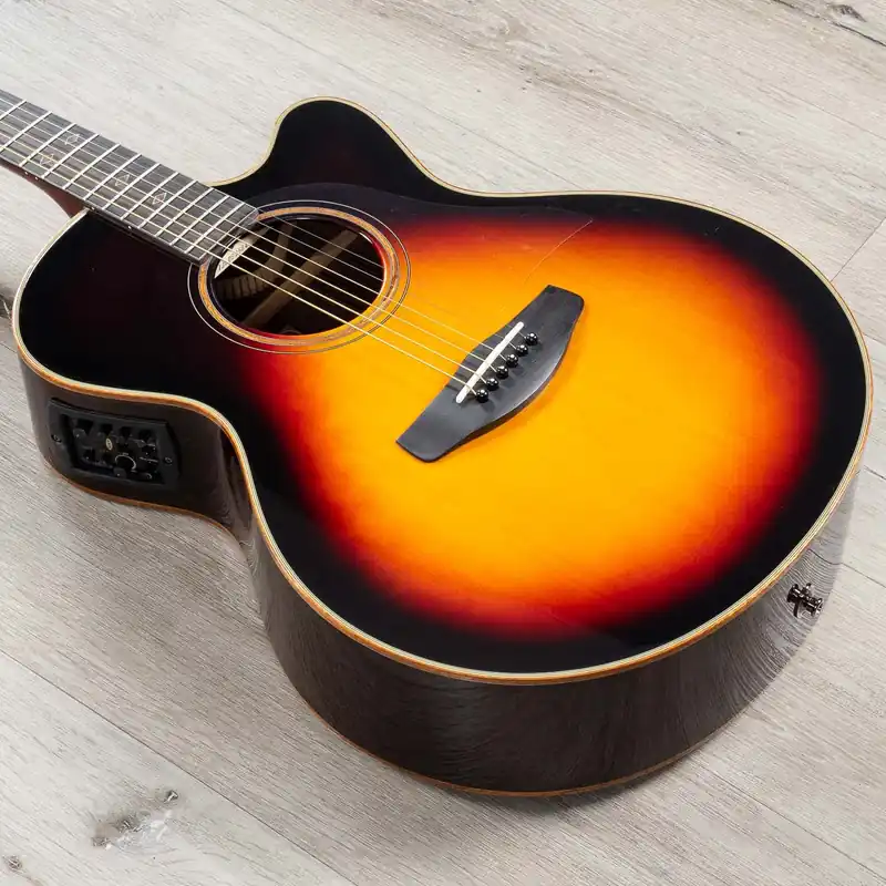 Yamaha CPX1200II Medium Jumbo Cutaway Acoustic-Electric Guitar, Rosewood Back, Vintage Sunburst Worldwide Shipping