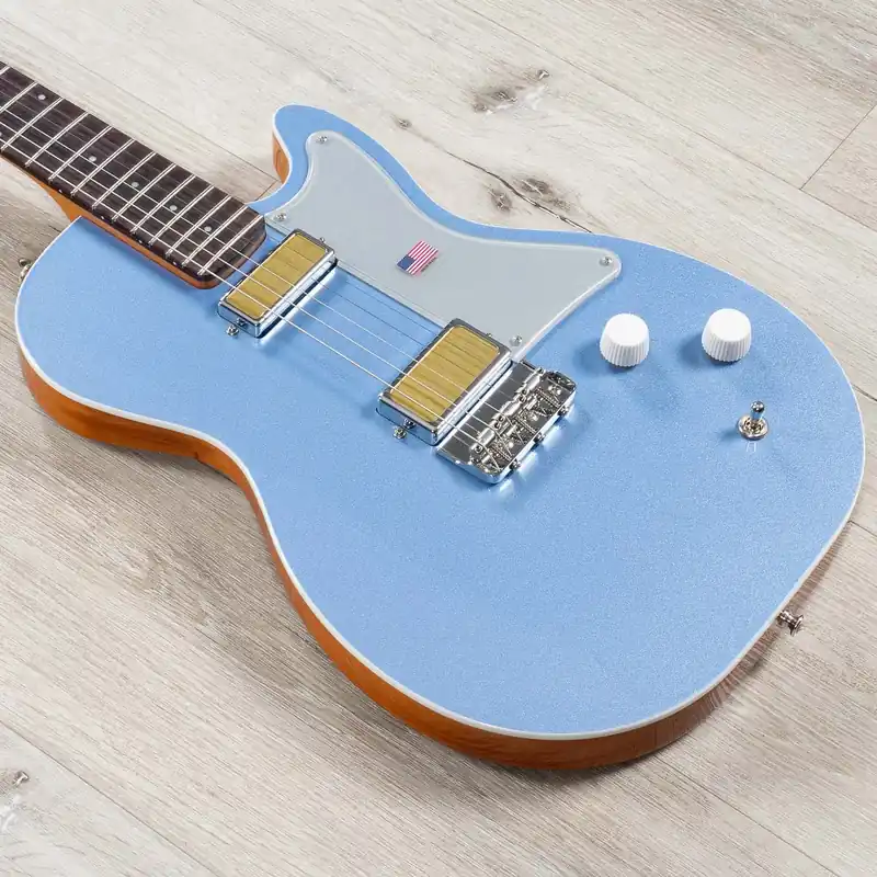 Deal Harmony Standard Jupiter Thinline Semi-Hollow Guitar, Rosewood Fretboard, Sky Blue