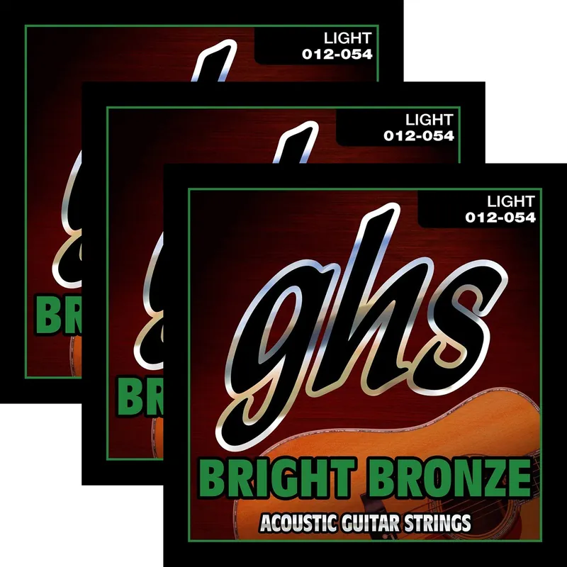 Original 3 Sets GHS BB30L Bright Bronze 80/20 Copper-Zinc Light Acoustic Guitar Strings 12-54