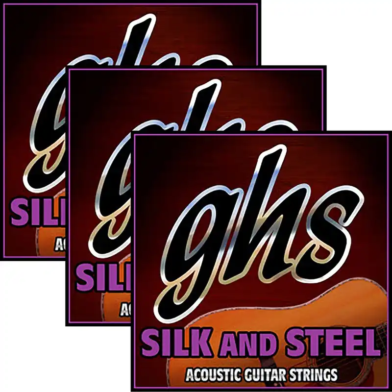 3 Sets GHS 600 Silk and Steel 12-String Acoustic Guitar Strings, Light, 10-42 Worldwide Shipping
