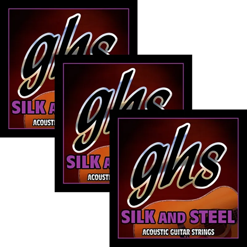 Seasonal Sale 3 Sets GHS Strings 350 Silk and Steel Medium Acoustic Guitar Strings 11-48