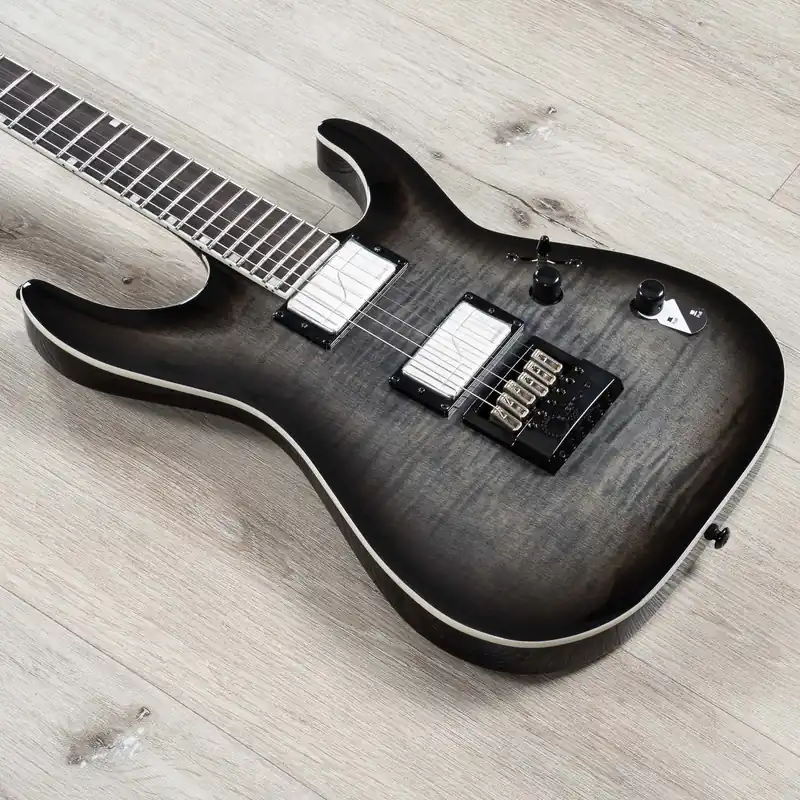 Popular ESP LTD MH-1000 EverTune Guitar, Fishman Fluence Modern Pickups, Charcoal Burst