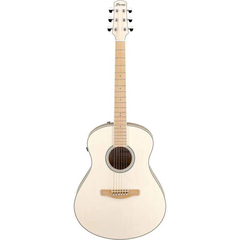 Must Have Ibanez AAM370E Advanced Auditorium Acoustic-Electric Guitar, Flamed Maple, Open Pore Antique White