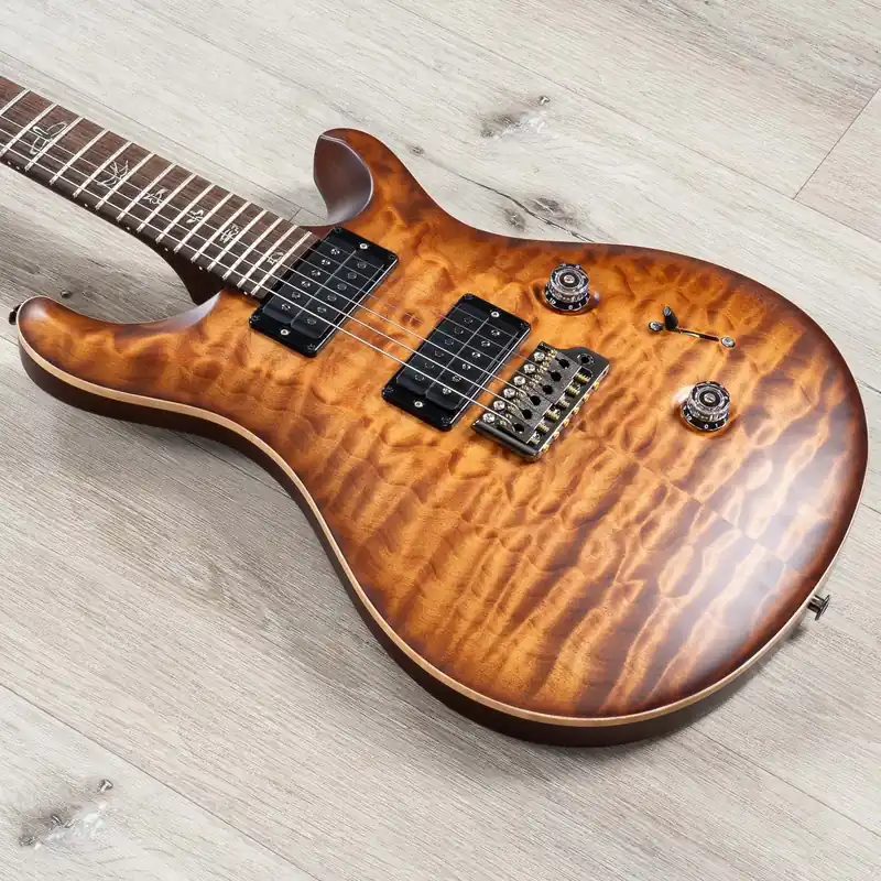 Best Choice PRS Paul Reed Smith Wood Library Custom 24 Guitar, Brazilian Rosewood Fretboard, Rosewood Neck, Ash Body, Quilt Top, Satin Copperhead Burst
