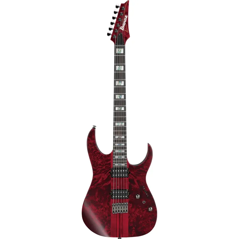 In Demand Ibanez RGT1221PB RG Premium Guitar, Ebony Fretboard, Poplar Burl Top, Stained Wine Red Low Gloss