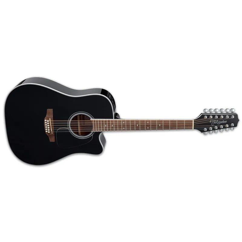 Takamine G Series GD38CE Dreadnought Acoustic-Electric 12-String Guitar, Solid Spruce Top, Black Seasonal Sale
