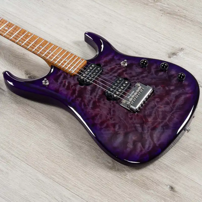 Ernie Ball Music Man JP15 John Petrucci Guitar, Roasted Maple Fretboard, Purple Nebula Quilt Top Affordable