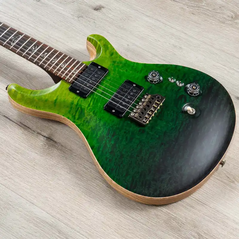 PRS Paul Reed Smith Wood Library Custom 24-08 Guitar, Cocobolo Fretboard, Rosewood Neck, Satin Green Fade Express Delivery