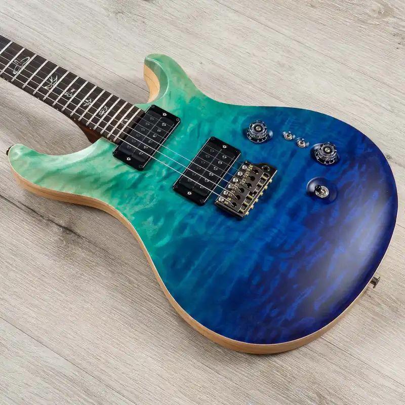 PRS Paul Reed Smith Wood Library Custom 24-08 Guitar, Cocobolo Fretboard, Rosewood Neck, Satin Blue Fade Limited Offer