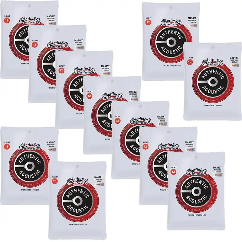 12-Pack Martin Lifespan 2.0 Acoustic Guitar Strings, 92/8 Phosphor Bronze Light 12-54 Editor’s Pick
