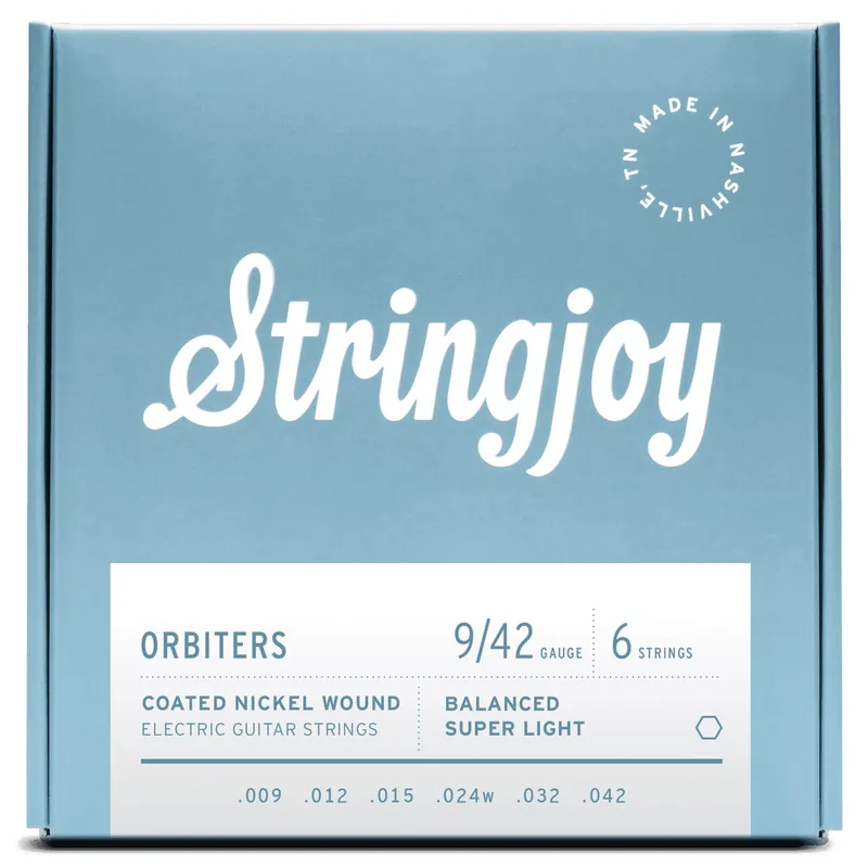 Stringjoy Orbiters SJ-OR0942 Coated Nickel-Wound Electric Guitar Strings, Balanced Super Light 9-42 Exclusive Offer