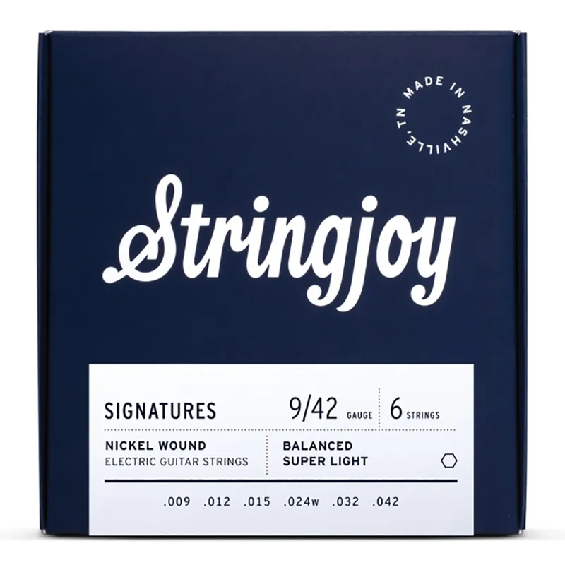 Stringjoy Signatures SJ-BAL9 Nickel-Wound Electric Guitar Strings, Balanced Super Light 9-42 Seasonal Sale