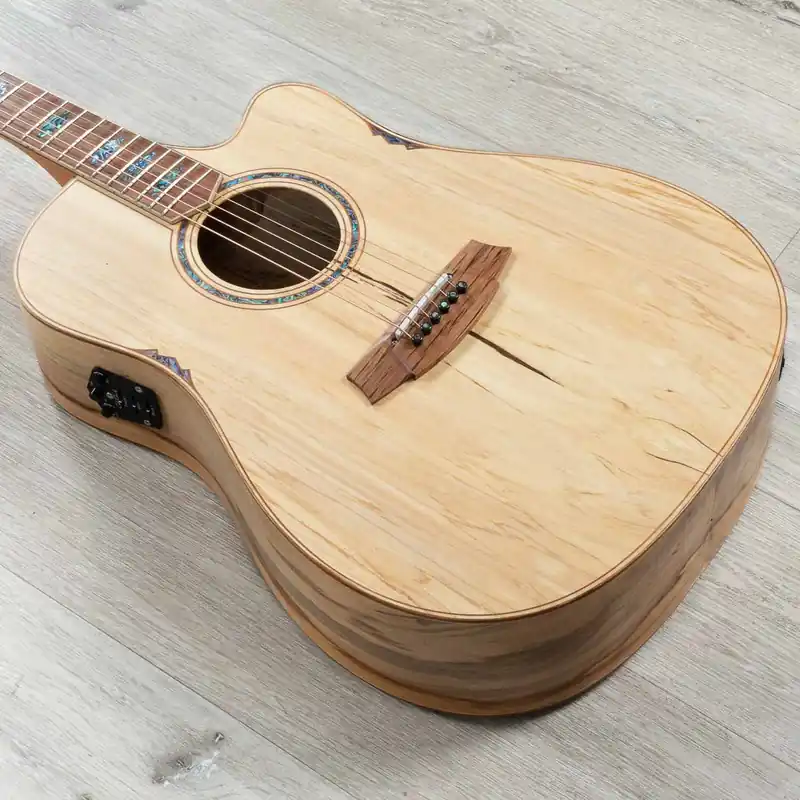 Cole Clark FL3EC-EMEM-AE FL Dreadnought 3 Acoustic-Electric Guitar, European Maple Top & Back Modern
