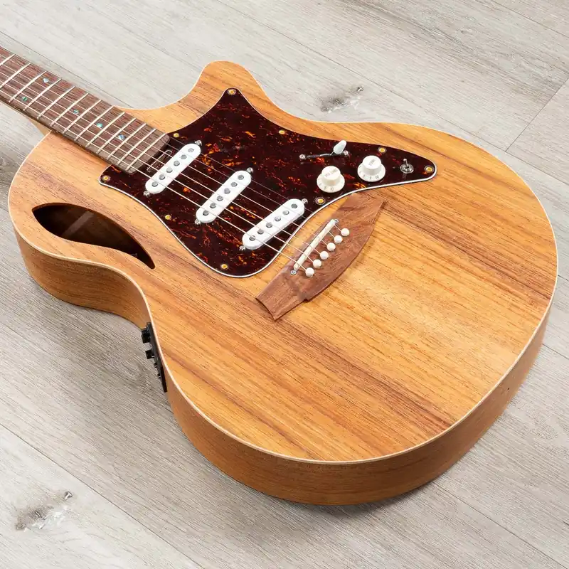 Cole Clark TL2EC-BLBL-SSS True Hybrid Thinline Grand Auditorium Acoustic-Electric Guitar, Natural Free Delivery