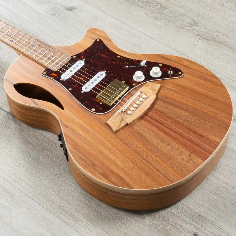 Cole Clark TL2EC-BLBL-HSS True Hybrid Thinline Grand Auditorium Acoustic-Electric Guitar, Natural Discount