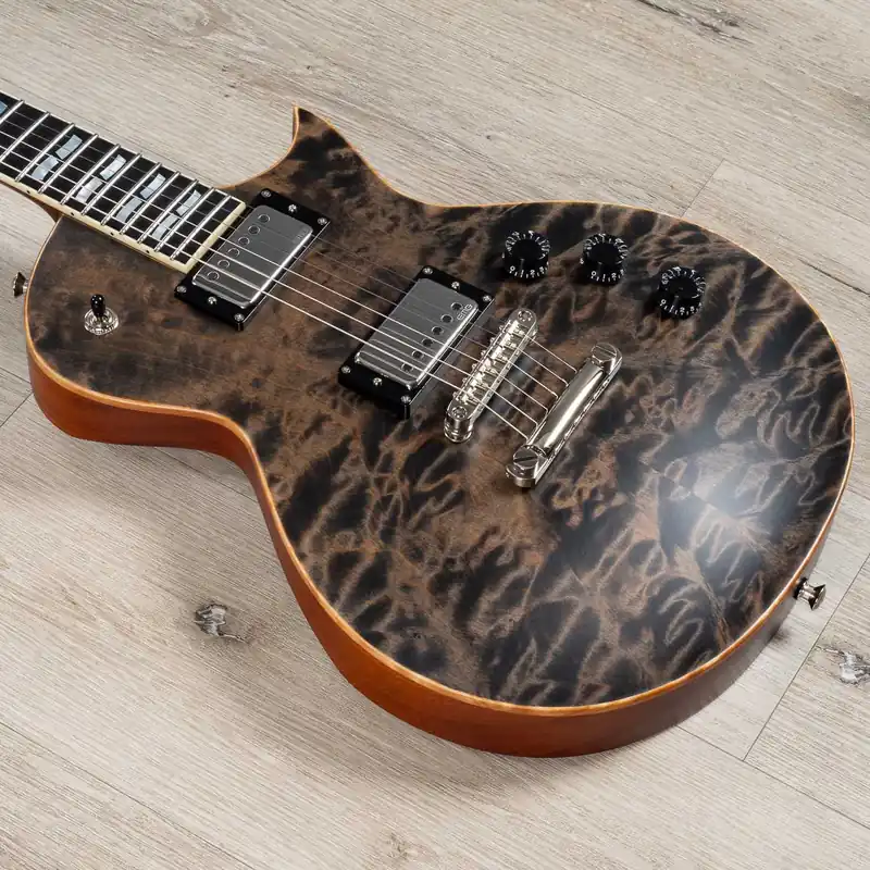 Wholesale ESP USA Eclipse Guitar, Quilted Maple Top, EMG 57 / 66 Pickups, See Thru Black