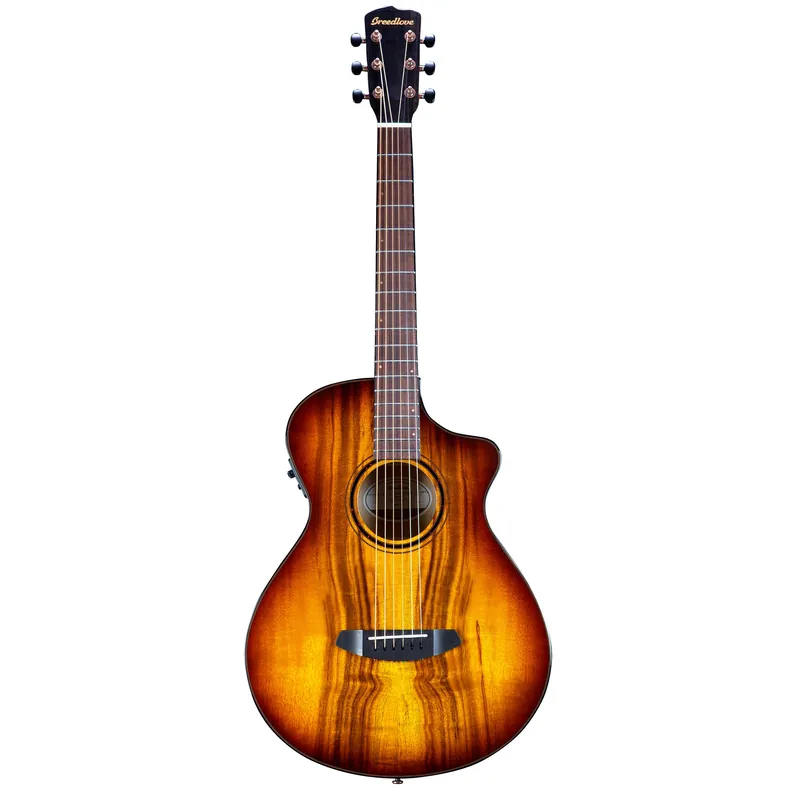 Breedlove Pursuit Exotic S Concertina CE Myrtlewood Acoustic-Electric Guitar, Tiger's Eye Worldwide Shipping