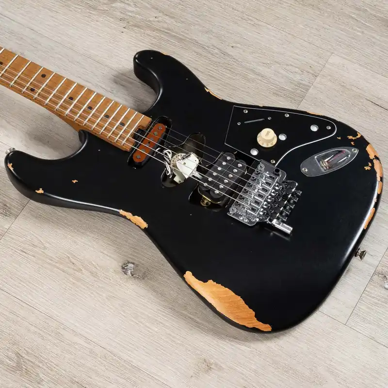 Limited Time EVH Frankie Relic Series Guitar, Maple Fingerboard, Relic Black