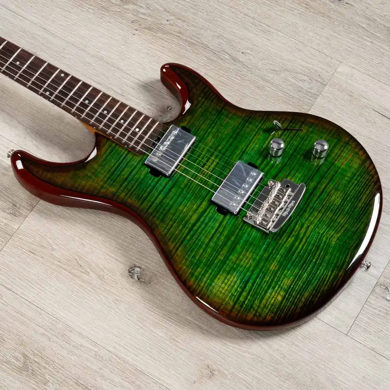 Time-Limited Ernie Ball Music Man Steve Lukather Luke III Maple Top HH Guitar, Luscious Green Flame