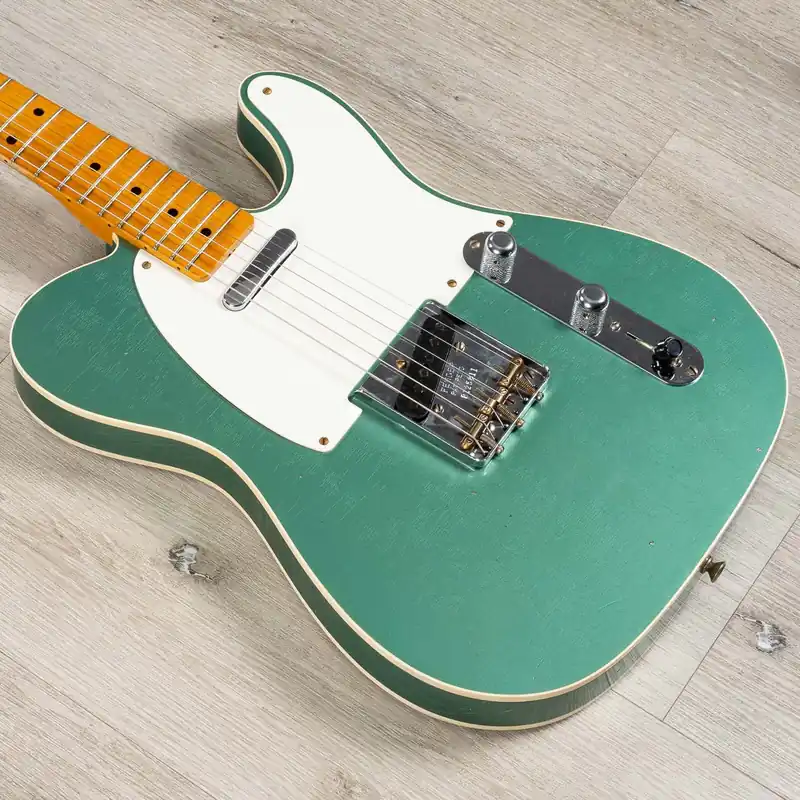 Fender Custom Shop S23 Limited Edition Reverse '50s Tele Custom Journeyman Relic Guitar, Sherwood Green Metallic Trusted Brand