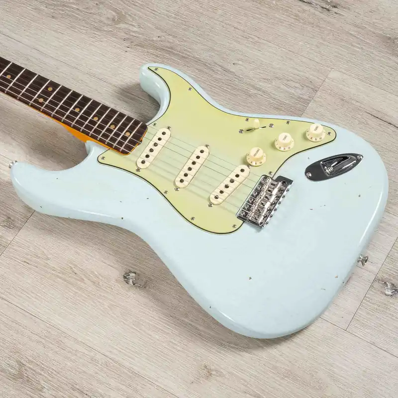 Free Shipping Fender Custom Shop S23 Limited Edition '63 Strat Journeyman Relic Closet Classic Guitar, Sonic Blue