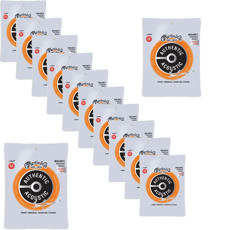 Shop Now 12-Pack Martin MA540FX Tommy Emmanuel Flex Core Phosphor Bronze Acoustic Guitar Strings, 12-54