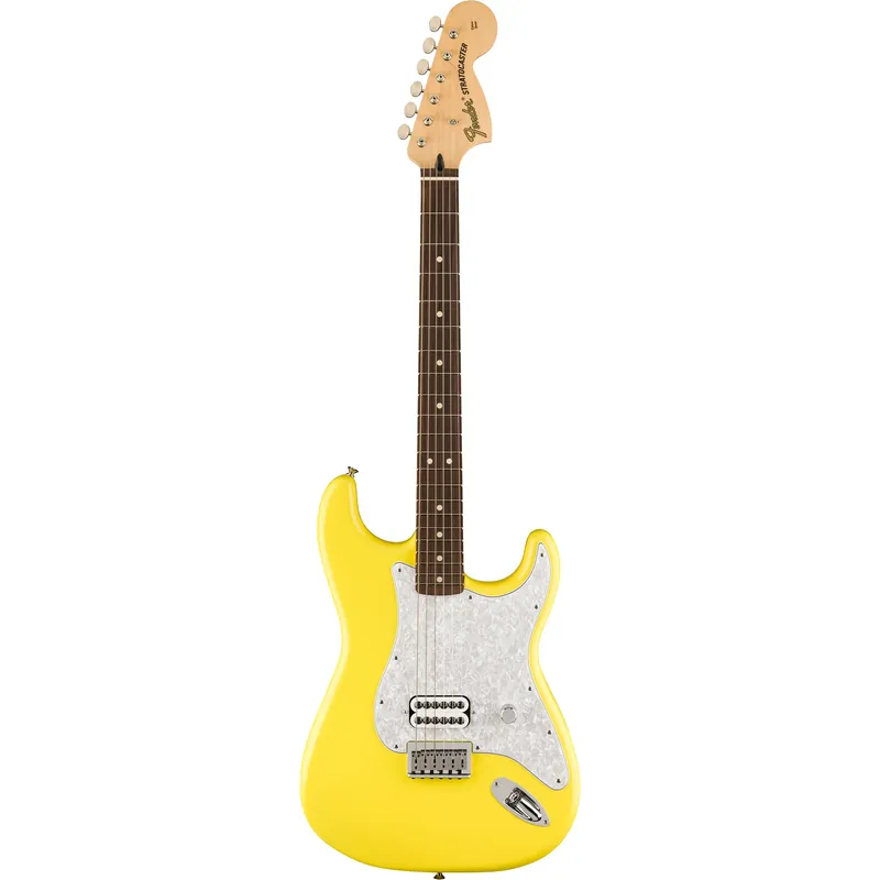 Fender Limited Edition Tom DeLonge Stratocaster Guitar, Rosewood Fingerboard, Graffiti Yellow Time-Limited