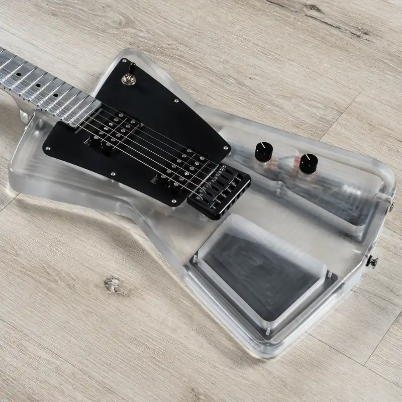 Free Delivery Aluminati Orion Guitar, 3D-Milled Body, Seymour Duncan JB & Jazz, Clear Lucite