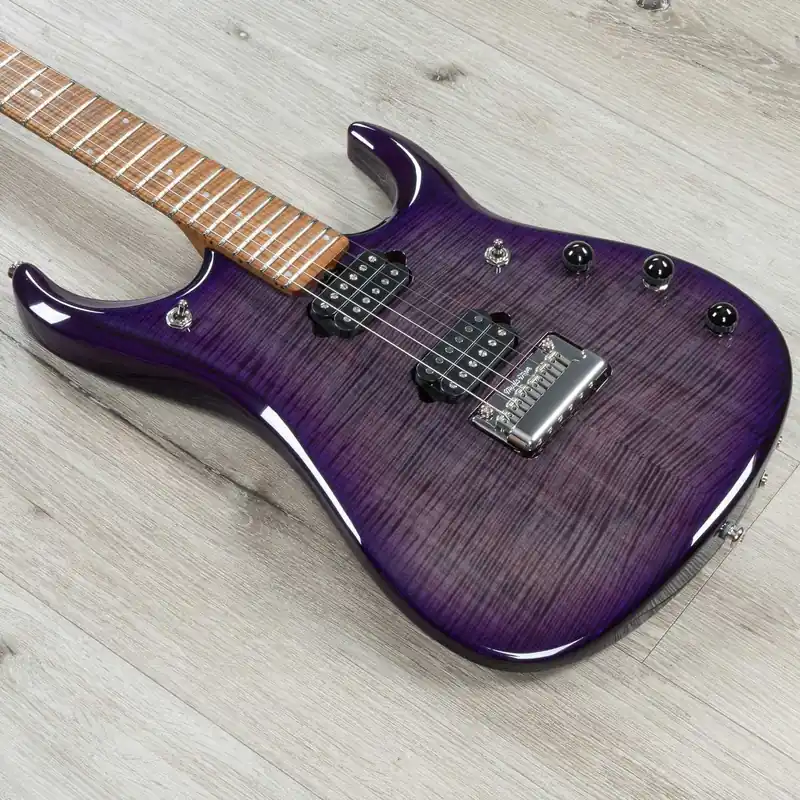 Ernie Ball Music Man John Petrucci JP15 Guitar, Roasted Maple Fretboard, Purple Nebula Flame Top Reduced Price