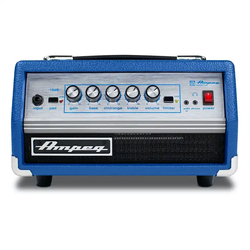 Ampeg Micro-VR 200-Watt Bass Amp Head, Limited-Edition Blue Modern