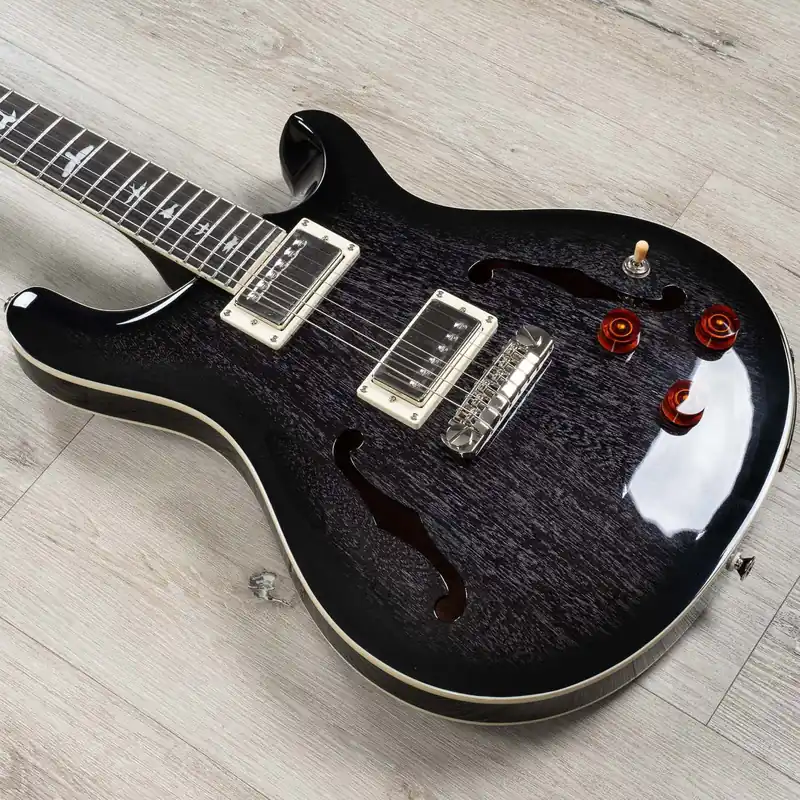 PRS Paul Reed Smith SE Hollowbody Standard Piezo Guitar, Ebony Fingerboard, Dog Hair Smokeburst Exclusive Offer