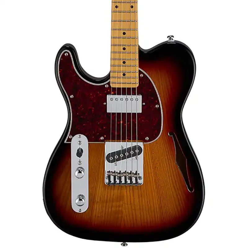 Reduced Price G&L Tribute ASAT Classic Bluesboy Semi-Hollow Left-Handed Guitar, 3-Tone Sunburst