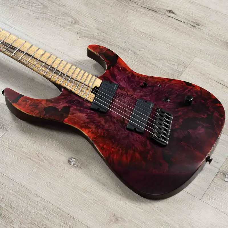 Money Back Guarantee Legator Ninja N7FX Multi-Scale 7-String Guitar, Fishman Fluence Modern Pickups, Blood Moon