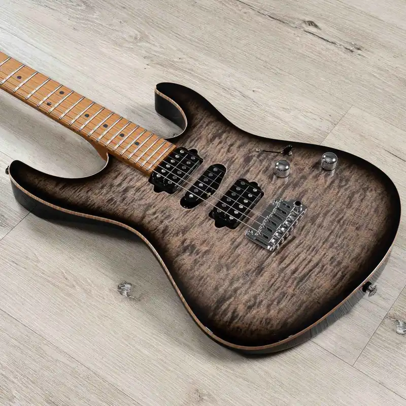 Suhr Modern Plus HSH Guitar, Roasted Maple Fingerboard, Trans Charcoal Burst Today Only