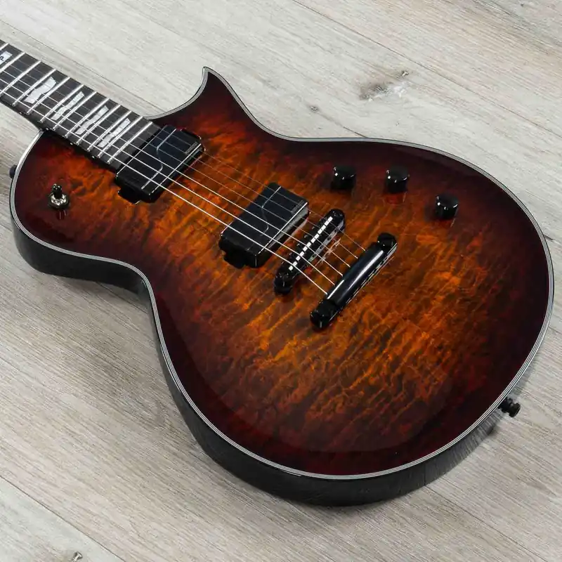 Instant Buy ESP E-II Eclipse Guitar, Quilt Maple Top, Fishman Fluence Pickups, Tiger Eye Sunburst