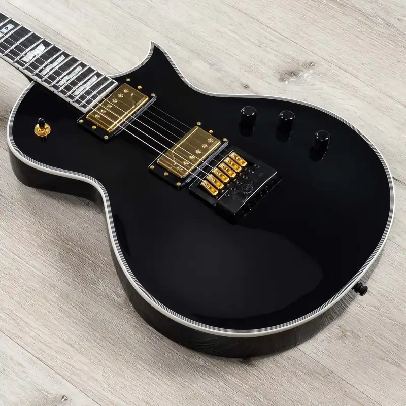 ESP E-II Eclipse Full Thickness Evertune Guitar, Fishman Pickups, Gold Hardware, Black Free Shipping